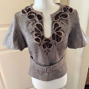 David Rodriguez Brown Wool Jacket Shirt